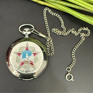 Vintage Soviet Pocket Watch Molnija Victory in the GPW 1941-45, USSR NOT WORKING